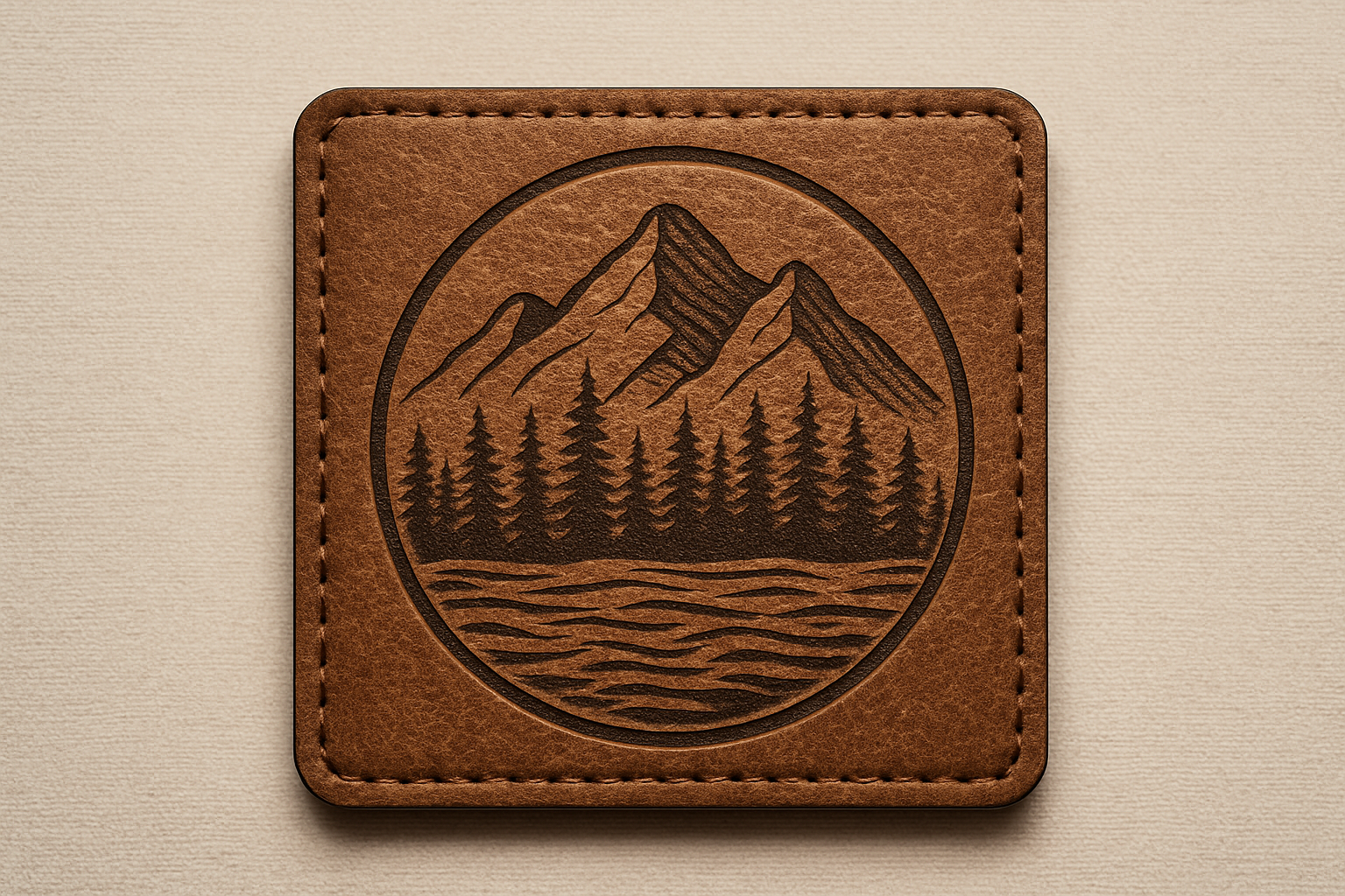 laser engraved leather hat patch