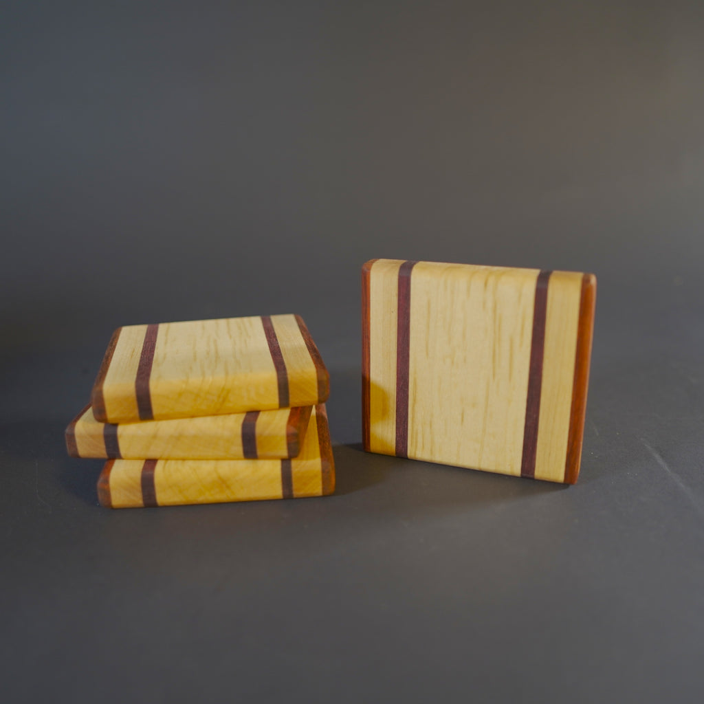 Set of 4 Exotic Hardwood Coasters