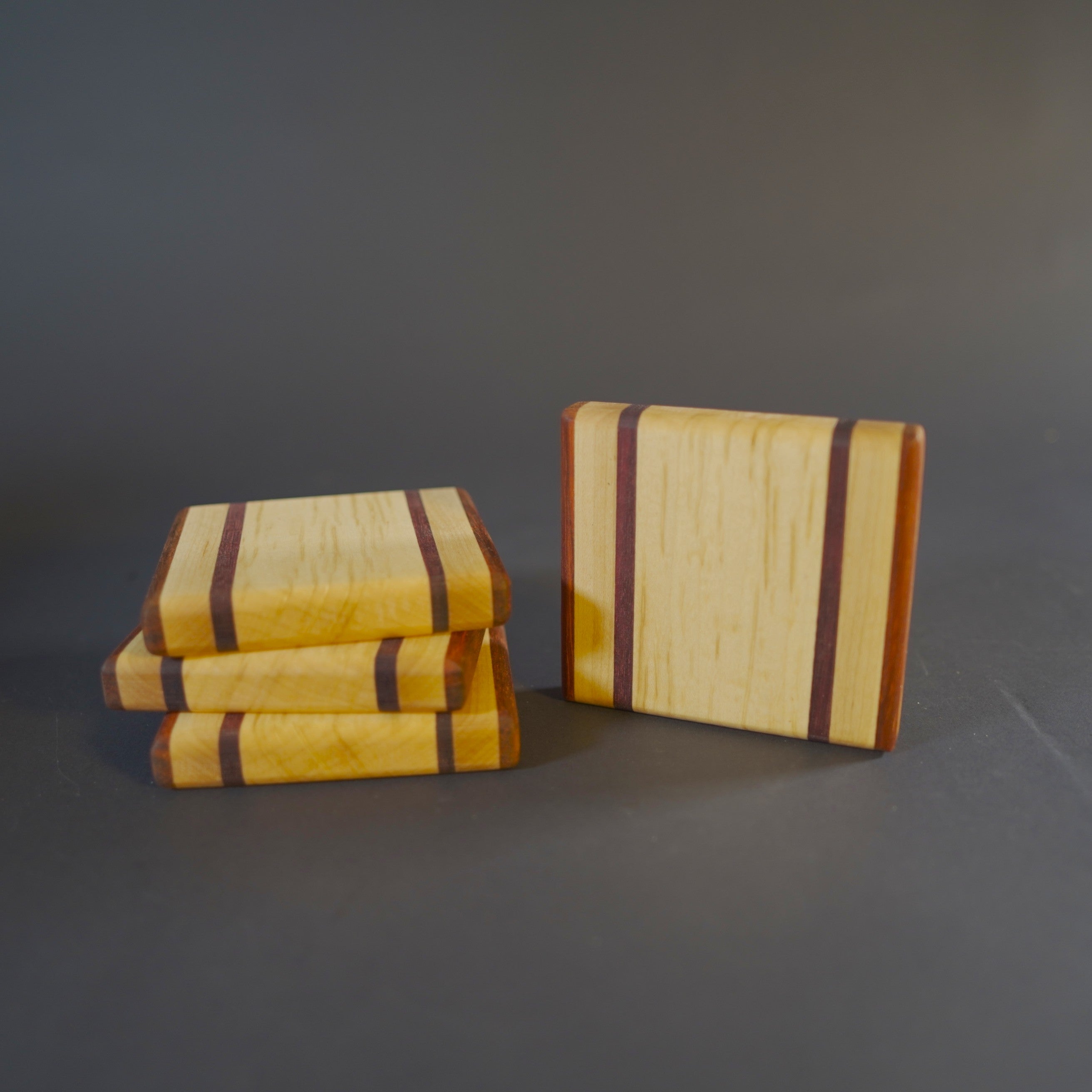 Set of 4 Exotic Hardwood Coasters