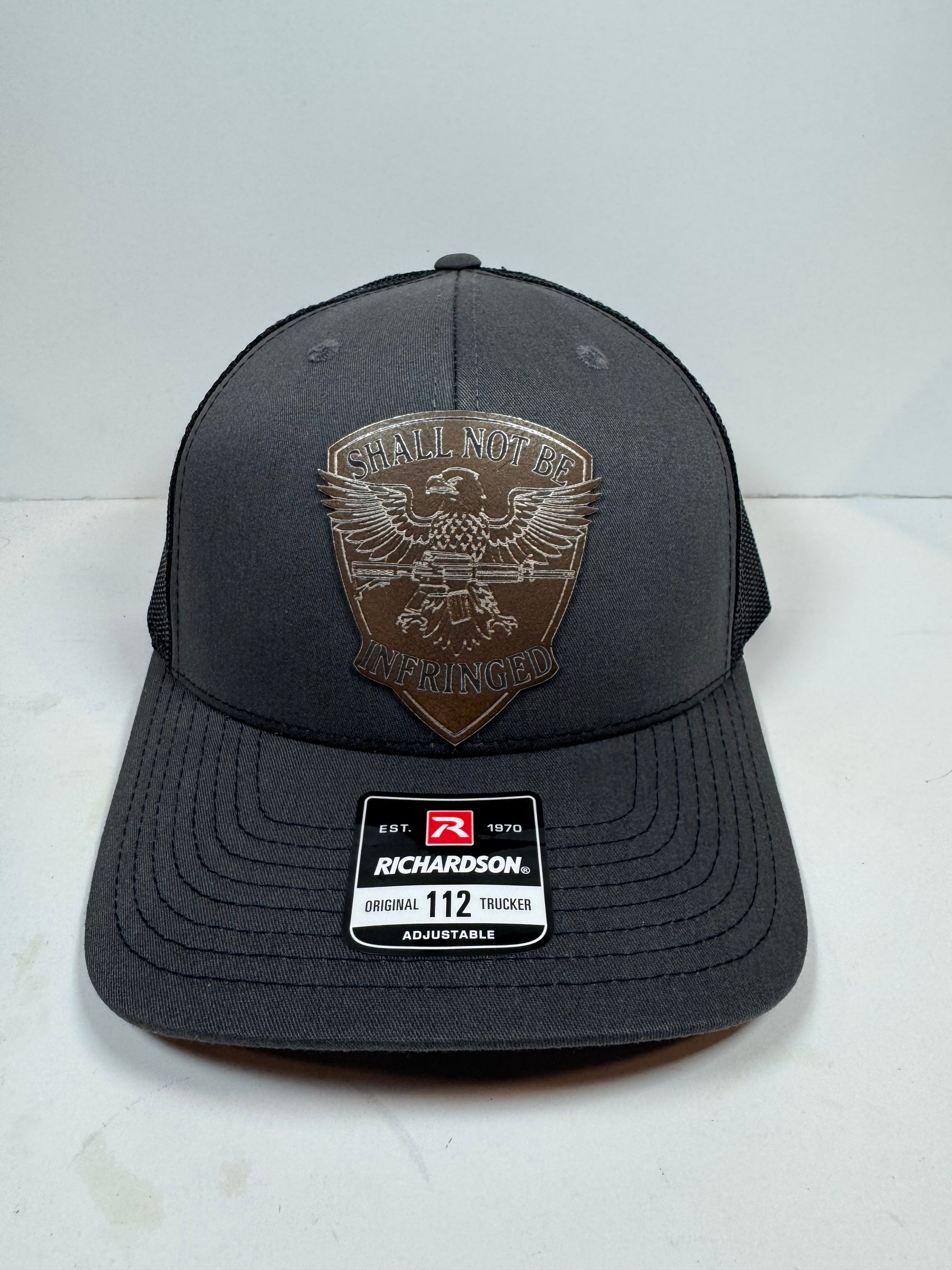 Trucker Style Hat with Leatherette Patch