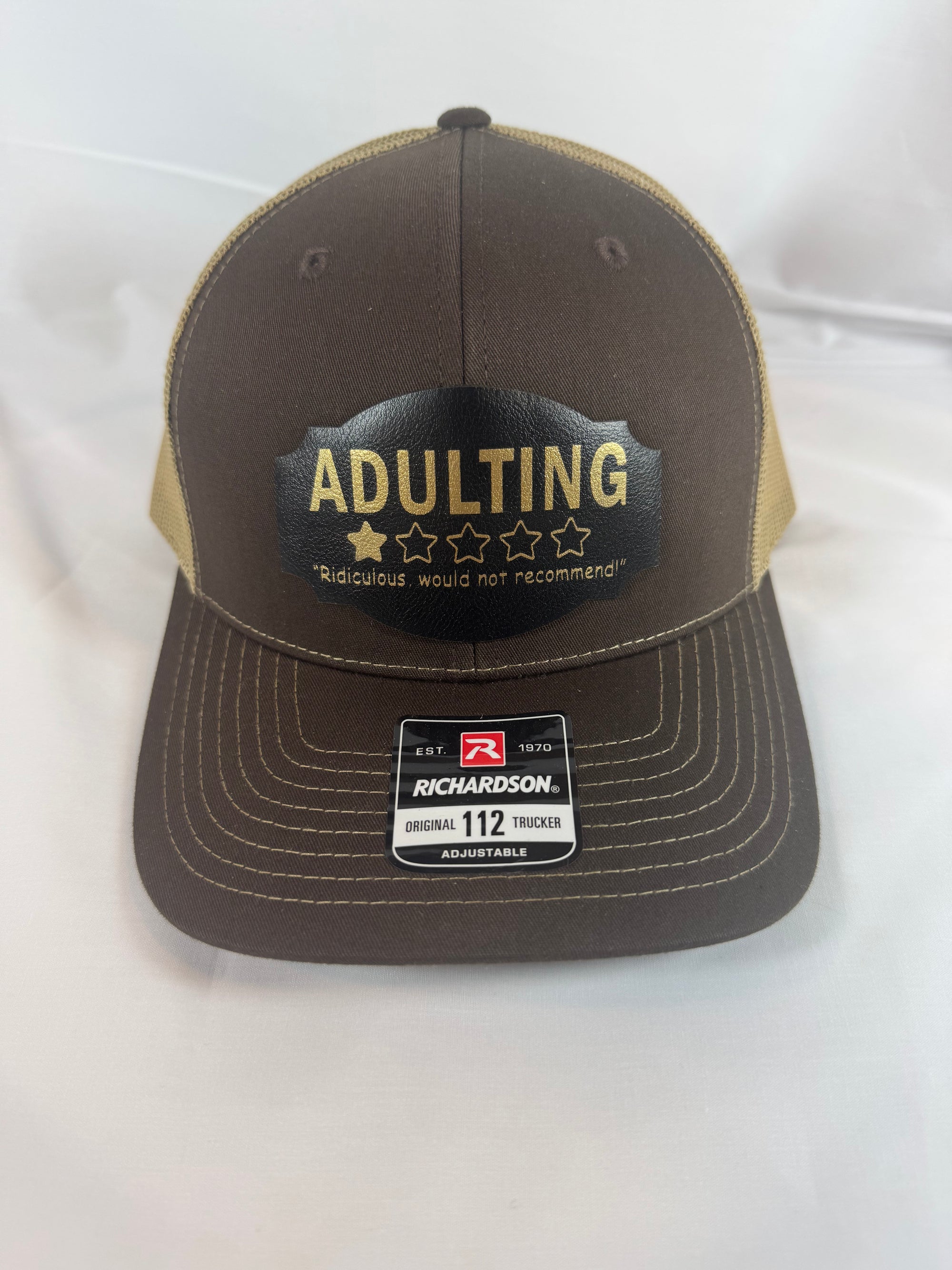 Trucker Style Hat with Leather Patch