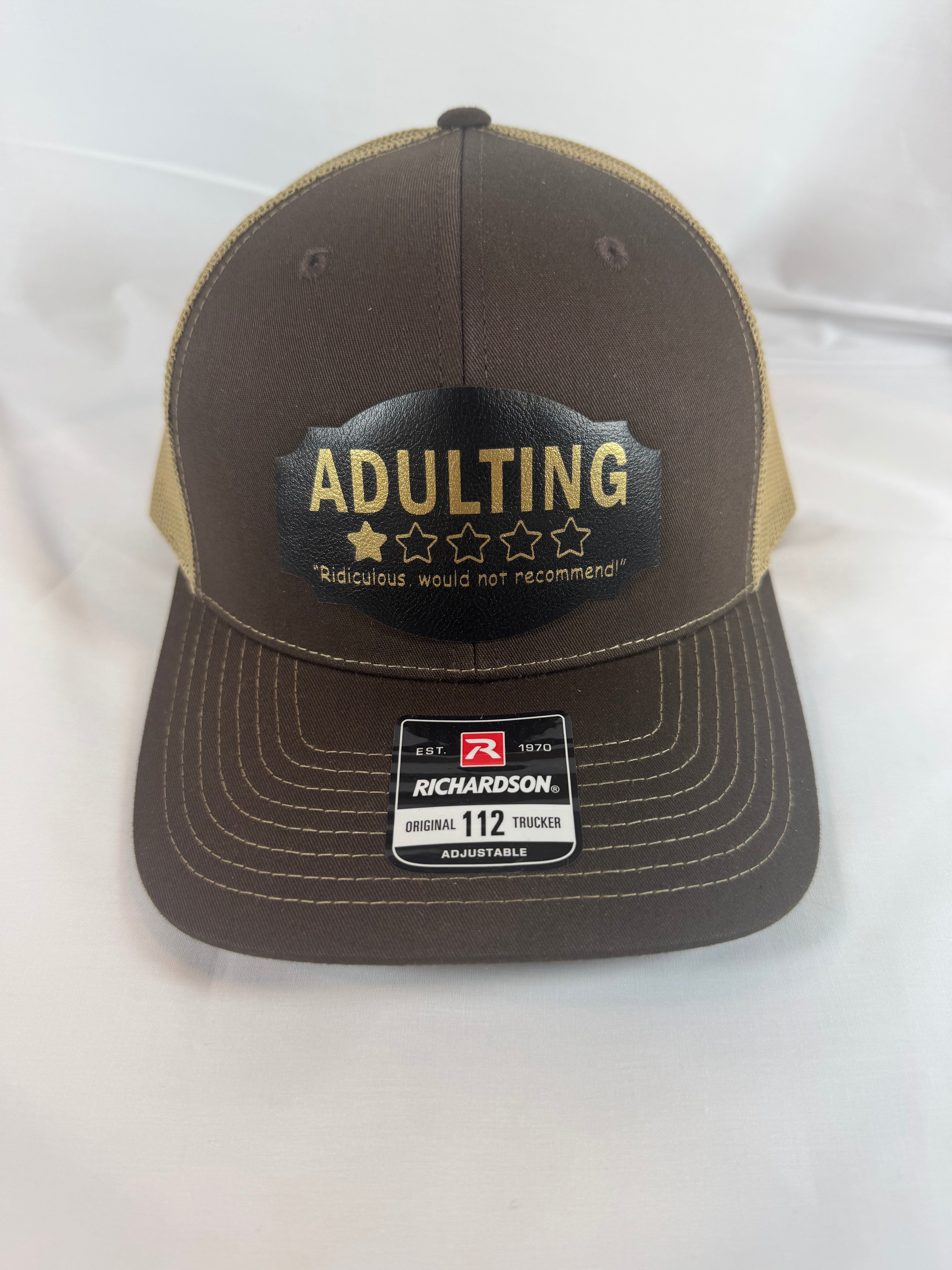 Trucker Style Hat with Leather Patch