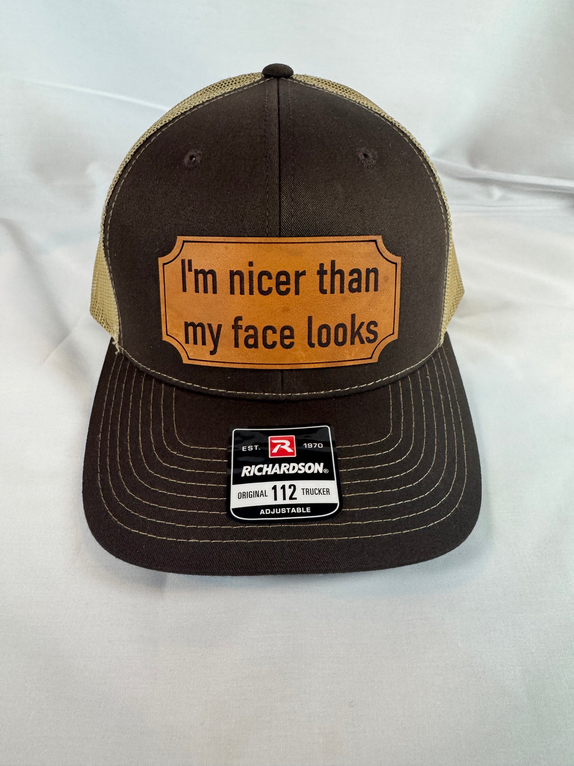 Trucker Style Hat with Leather Patch