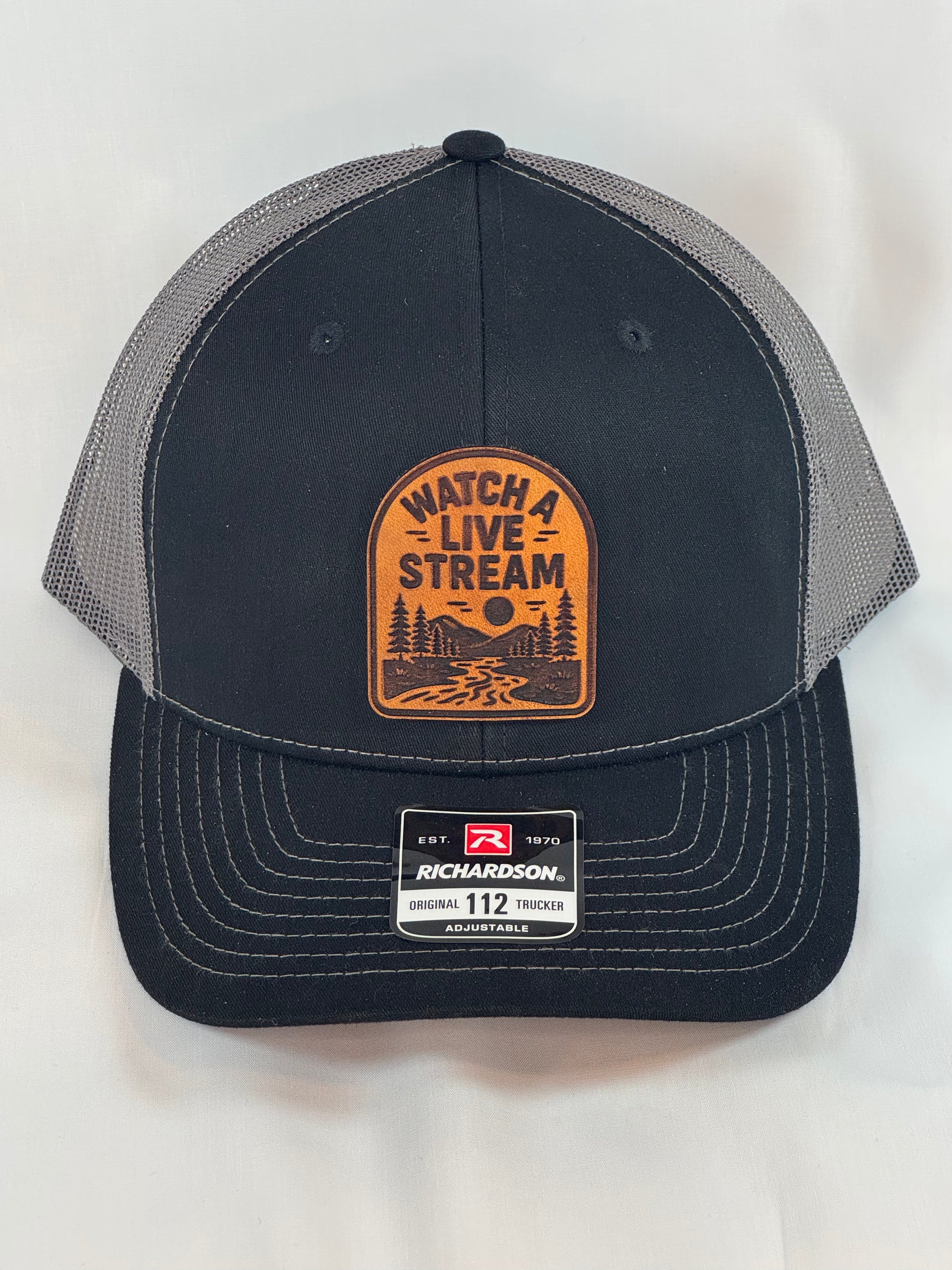 Trucker Style Hat with Leather Patch