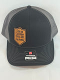Trucker Style Hat with Leather Patch