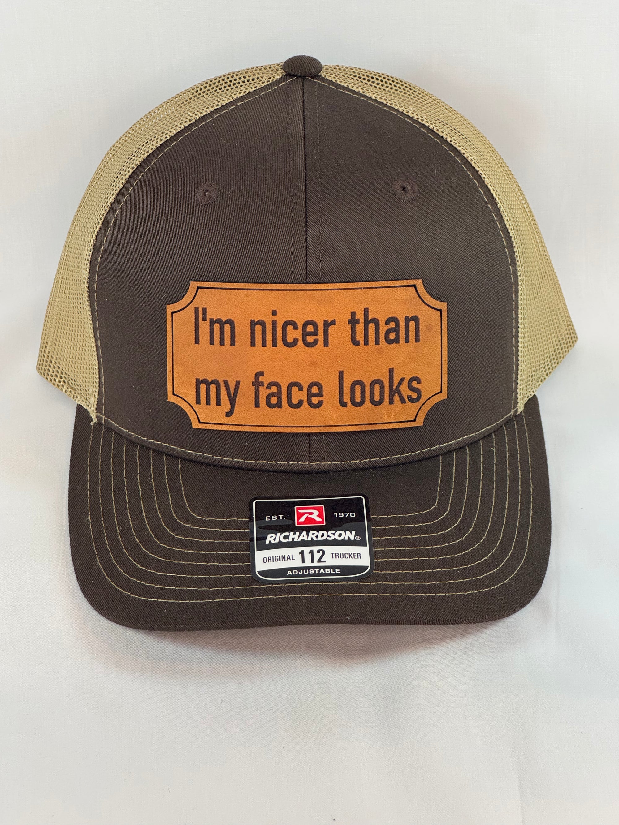 Trucker Style Hat with Leather Patch